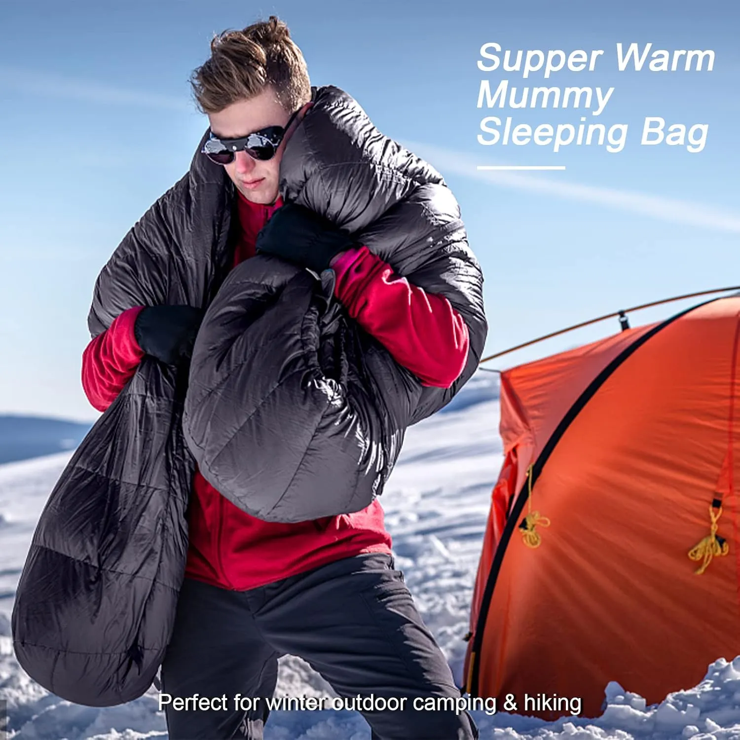 0 Degree Sleeping Bag for Adults - 660 Fill Power Down Bag for Cold Weather -20F / -8F / 0F / 10F Large Lightweight