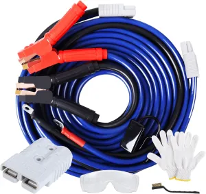 0 Gauge 30 Feet Jumper Cables Heavy Duty, 1000 Amp Quick Connect Plugs for Truck with Carry Bag