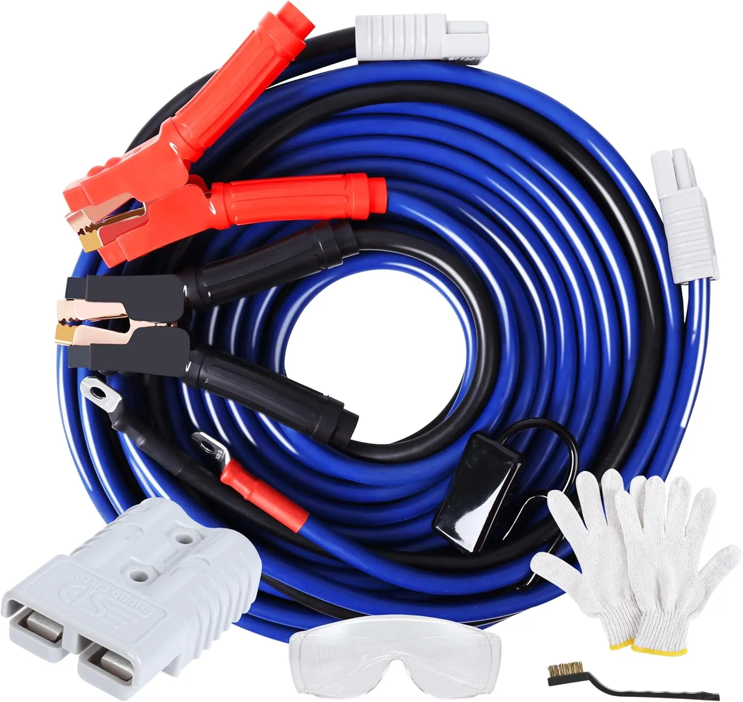 0 Gauge 30 Feet Jumper Cables Heavy Duty, 1000 Amp Quick Connect Plugs for Truck with Carry Bag