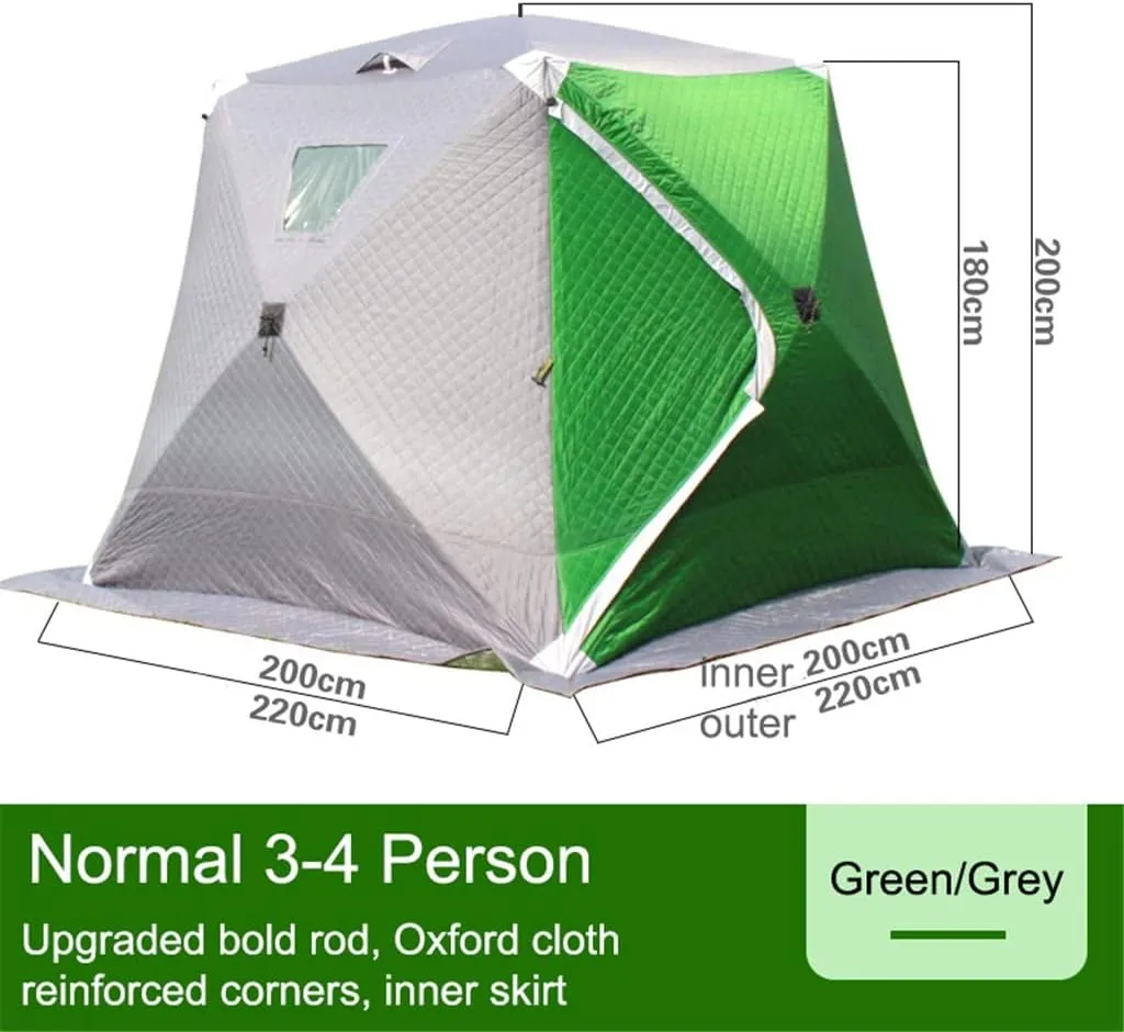 1-4 Winter Fishing Tent Winter Ice Fishing Tent Camping Tent Windproof and Rainproof Outdoor Winter Fishing Warm Tent(Size:220 * 220 * 200cm)
