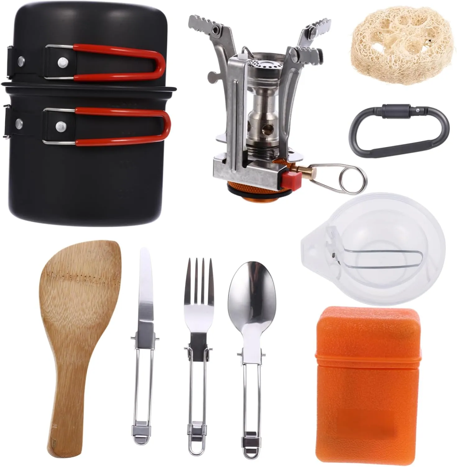 1 Set Cookware Set Portable Tent Gadgets Pans Trailer Camp Pots Kit Backpacks Traveling Backpack Travel Kettle Mini Teapot Cooking Tool Outdoor Cup Alloy