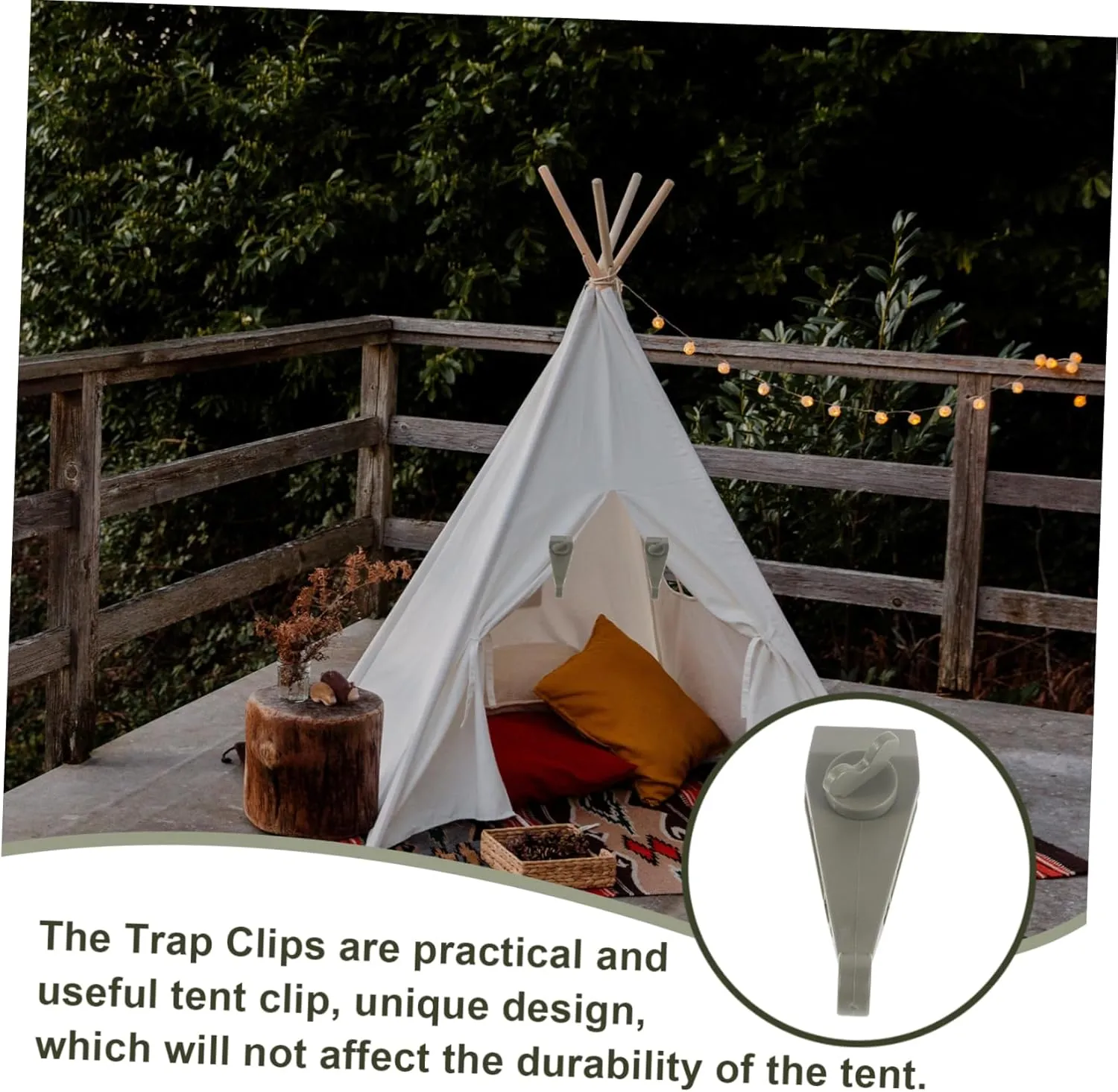 1 Set Fabric Clips Water Proof Spiral Cloth Clip Awning Tent Fasteners Heavy Awning Set