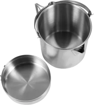 1 Set Handle Camping Pot Stainless Steel Outdoor Cook Tool for Family Hiking Picnics More Scratch Resistant Smooth Surface Durable Easy to Clean