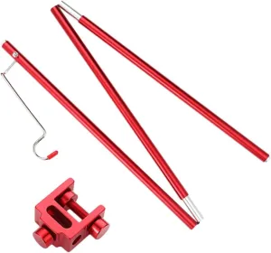 1 Set Portable Folding Camping Lamp Stand Lightweight Aluminum Alloy Bracket for Outdoor Activities High Load Bearing Stability for Camping Hiking and Fishing Use Red