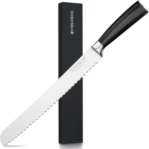 10-Inch Serrated Bread Knife for Homemade Bread, Sourdough Bread Knife with Wide Wavy Edge for Slicing Toast, Baguette, Bagels, Cake