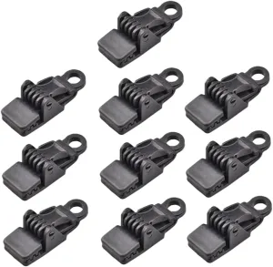 10 Pcs Heavy Duty Tent Clips Plastic Tarp Fixing Clamps for Large Tarp Poles Outdoor Camping