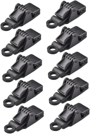 10 Pcs Outdoor Tent Tarp Clips Plastic Clamp for Tents Windproof Fixing Clips for Mesh Canvas Shelter