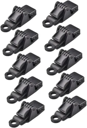 10 Pcs Plastic Tent Clips Waterproof Tarp Straps for Large Tarp Camping Tent Fixing Clips