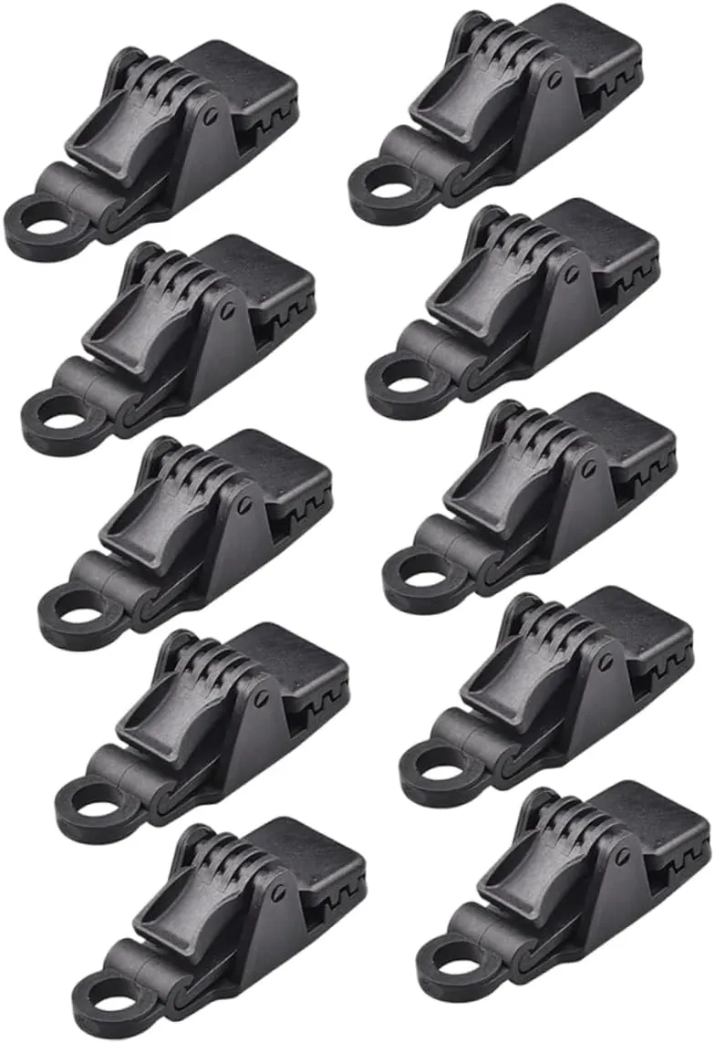 10 Pcs Plastic Tent Clips Waterproof Tarp Straps for Large Tarp Camping Tent Fixing Clips