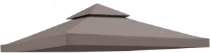 10' x 10' Gazebo Replacement Canopy Top Cover for 2 Tier Canopy Patio Garden Gazebo Outdoor BBQ Roof Cover Shelter (Taupe)
