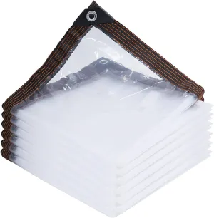 10' x 13' Clear Poly Tarp Heavy Duty with Grommets for Henhouse Porch Greenhouse Camping