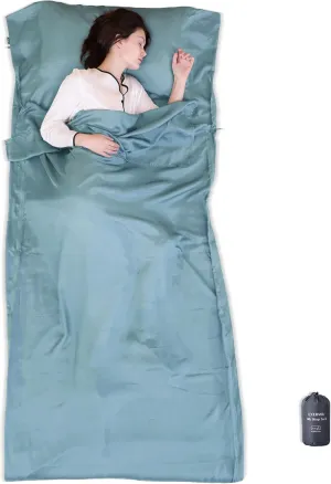 100% Silk Sleep Sack with Zippers on 3 Sides, 87”x43” Large Sleeping Liners for Hotels, Travel & Camping, Multifunctional Travel Sheets (Unzipped:87”x87”) for Adults, Lightweight, All Seasons