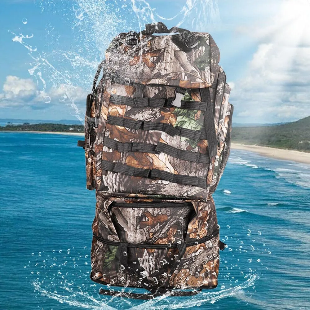 100L Camping Hiking Backpack, Tactical Army Outdoor Hiking Backpack Camping Rucksack Trekking Bag, Jungle Camouflage
