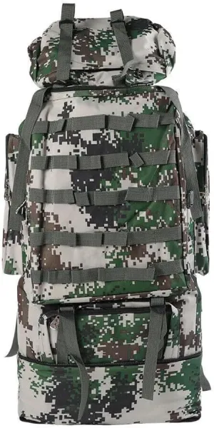 100L Camping Hiking Backpack, Tactical Army Outdoor Hiking Backpack Camping Rucksack Trekking Bag, Jungle Camouflage