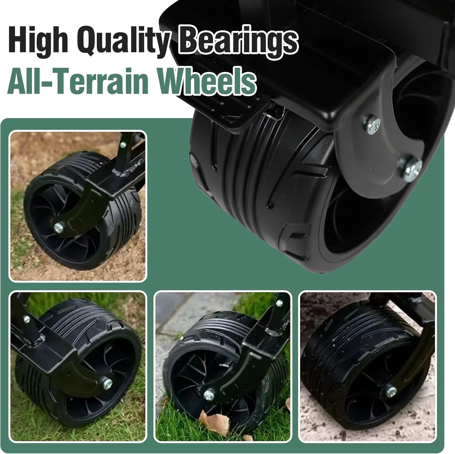 100L Foldable Beach Wagon, Suitable for Beaches/Gardens/Camping(Black)