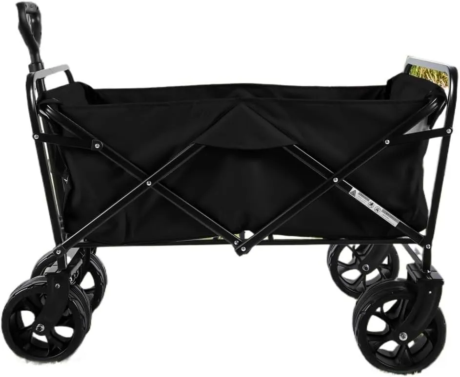 100L Foldable Beach Wagon, Suitable for Beaches/Gardens/Camping(Black)
