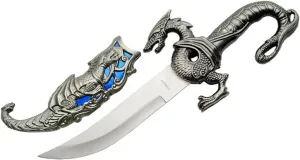 10" Novelty Fantasy Dragon Dagger Blade Knife Sword - Deep Blue