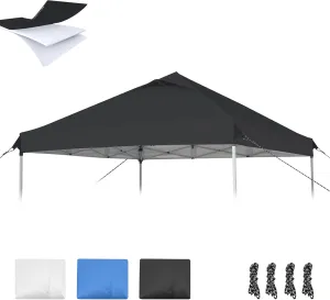 10x10 Canopy Replacement Top with Air Vent, Pop Up Canopy Replacement for Straight Leg Canopy Tent, Canopy Replacement Cover UV Resistant Waterproof for Garden Patio Camping (Top Only)(Black)