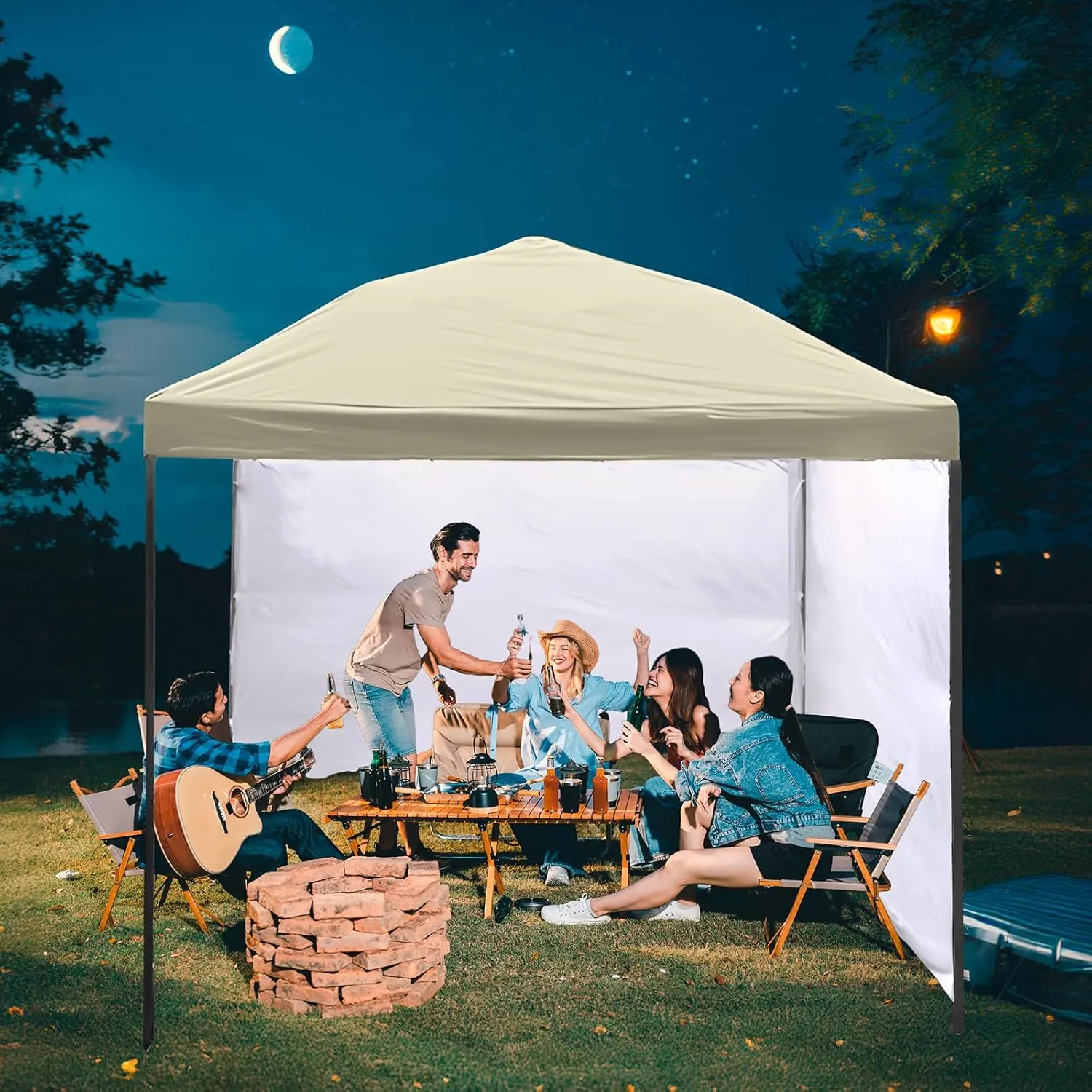 10x10 Canopy Replacement top,10x10ft Pop Up Canopy Top Cover,Silver Coated Replacement Canopy top for Straight Leg Canopy Frame,Beige(1 PCS Top Cover Only)