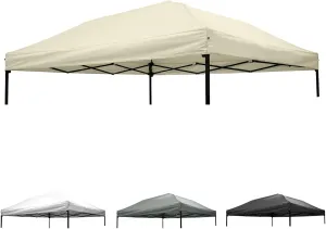 10x10 Canopy Replacement top,10x10ft Pop Up Canopy Top Cover,Silver Coated Replacement Canopy top for Straight Leg Canopy Frame,Beige(1 PCS Top Cover Only)