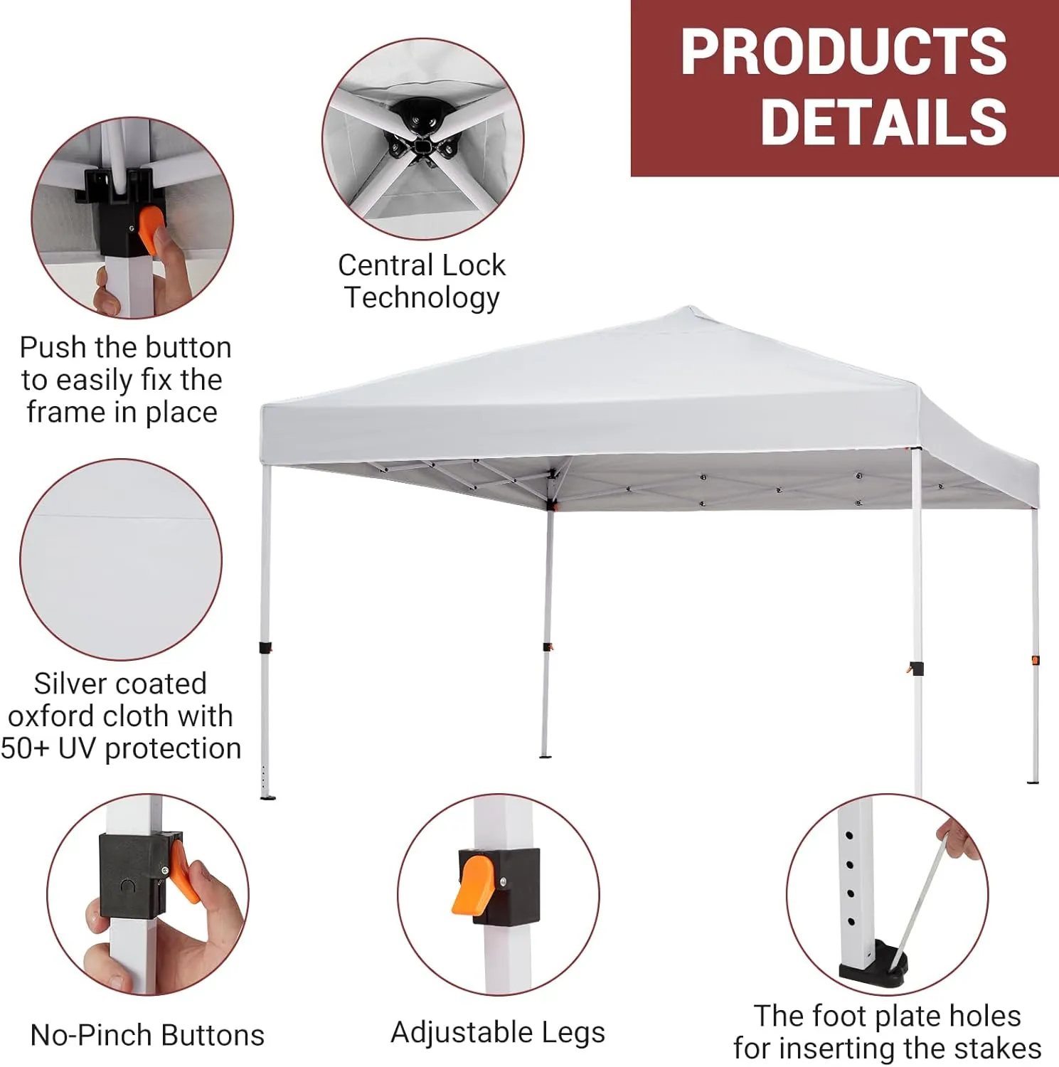 10x10ft Easy Pop-Up Canopy, Outdoor Screen Tent with Mesh Mosquito Netting Side Walls, Pop Up Tent, Waterproof Outdoor Screen Shed for Camping Picnic Party Deck Yard Events