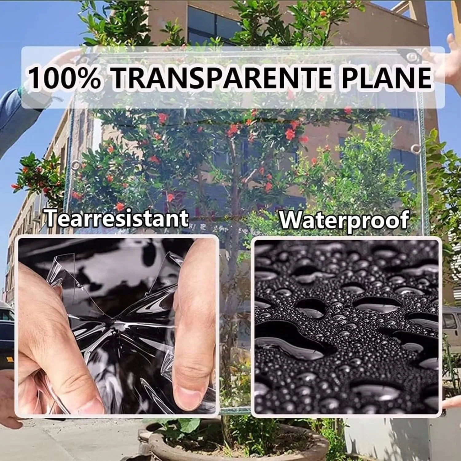 10'X12' Clear Vinyl tarp 14 Mil Thick Tarpaulin, Clear Tarps with Grommets, Protects Against Water, Cold Weather Resistan for Greenhouse Balcony Garden