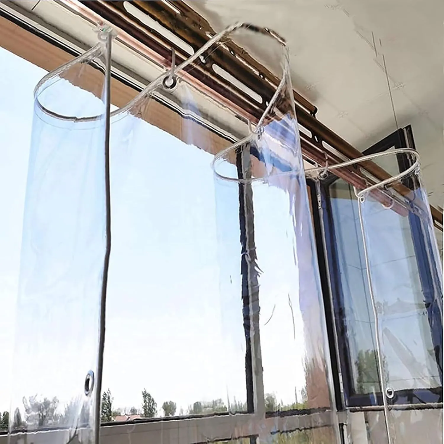 10'X12' Clear Vinyl tarp 14 Mil Thick Tarpaulin, Clear Tarps with Grommets, Protects Against Water, Cold Weather Resistan for Greenhouse Balcony Garden