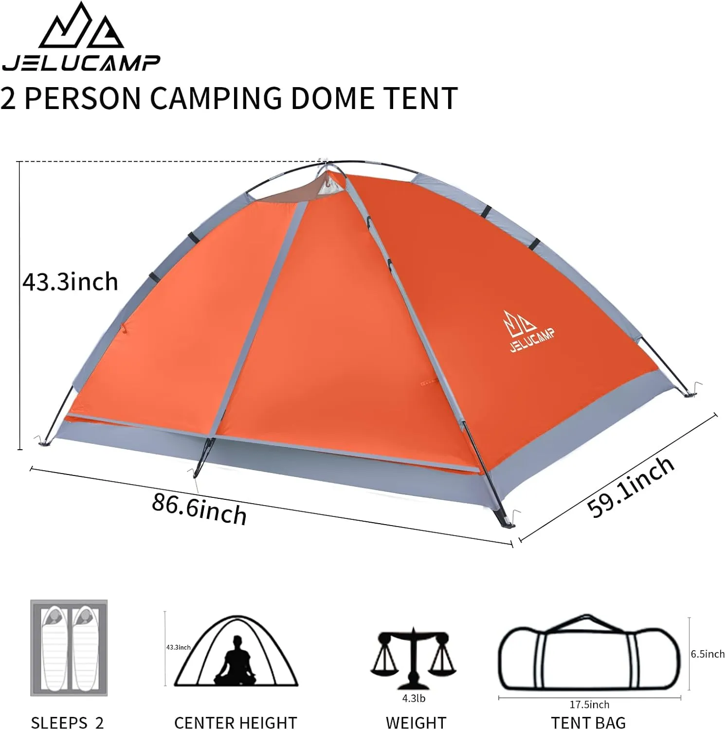 1/2/4/5/6 Person Dome Tents for Camping, Lightweight Portable Backpacking Tent, Small Easy Set Up Outdoor Waterproof Camping Hiking Tent for Adults