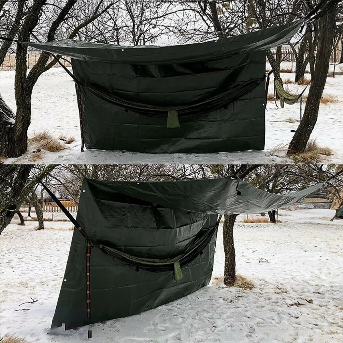 12'x 5' Tarps Heavy Duty Thick Waterproof, Poly Canopy Green Tent Shelter Cover, 5 Mil Tarpaulin Shade, Rip and Tear Proof, UV Resistant Tarpaulin with Grommets and Reinforced Edges