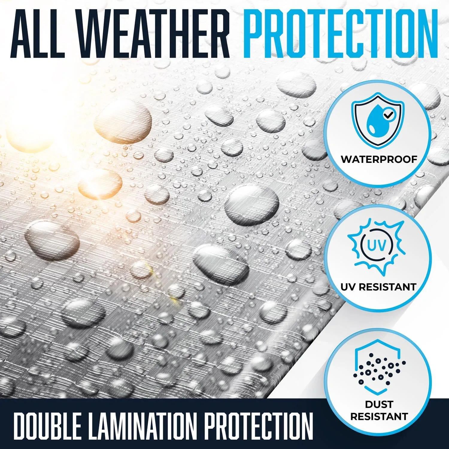 12x16 Tarp, Waterproof Plastic Poly 5.5 Mil Thick Tarpaulin with Metal Grommets Every 18 Inches - Emergency Rain Shelter, Outdoor Cover and Camping Use - (Reversible, Blue and Silver) (12x 16 Feet)