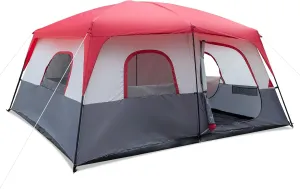 14 Person Camping Tent 2 Rooms Waterproof Instant Cabin Tent Portable Family Tent Dome Tent with Easy Setup for Camping Hiking Mountaineering