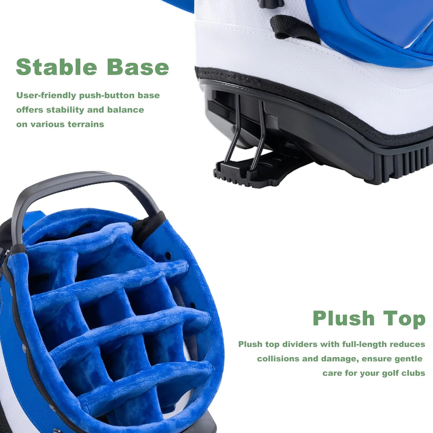 14-Way Golf Stand Bag,Premium Lightweight Golf Bag with Full-Length Dividers, Interchangeable PE-Padded Straps & Stabilizing Kickstand - Plush-Lined Top with Waterproof Cover