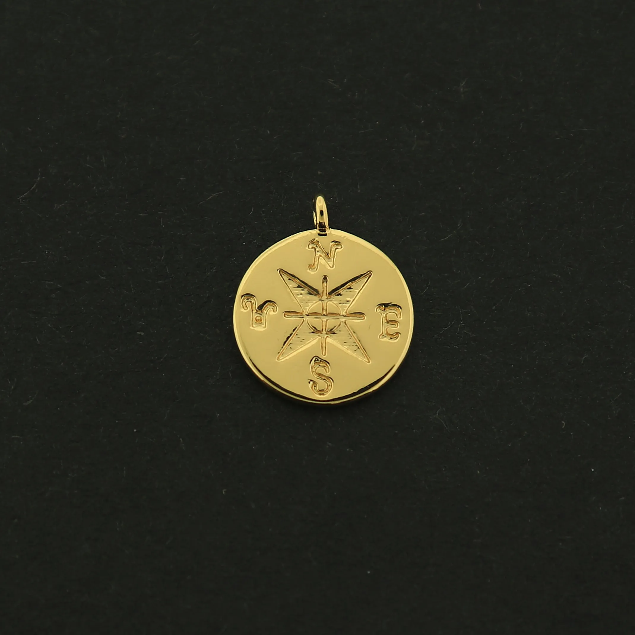 14k Compass Charm - 2 Charms - Travel Pendant - 14k Gold Filled - GLD244