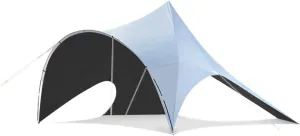 14x16Ft Waterproof Camping Tarp with Poles, ≥PU8000mm Coating Rain Fly，——PortableWaterproof Windproof Lightweight Durable Camping Shade for Camping, Picnic, Beach, Festival, Outdoor Activities