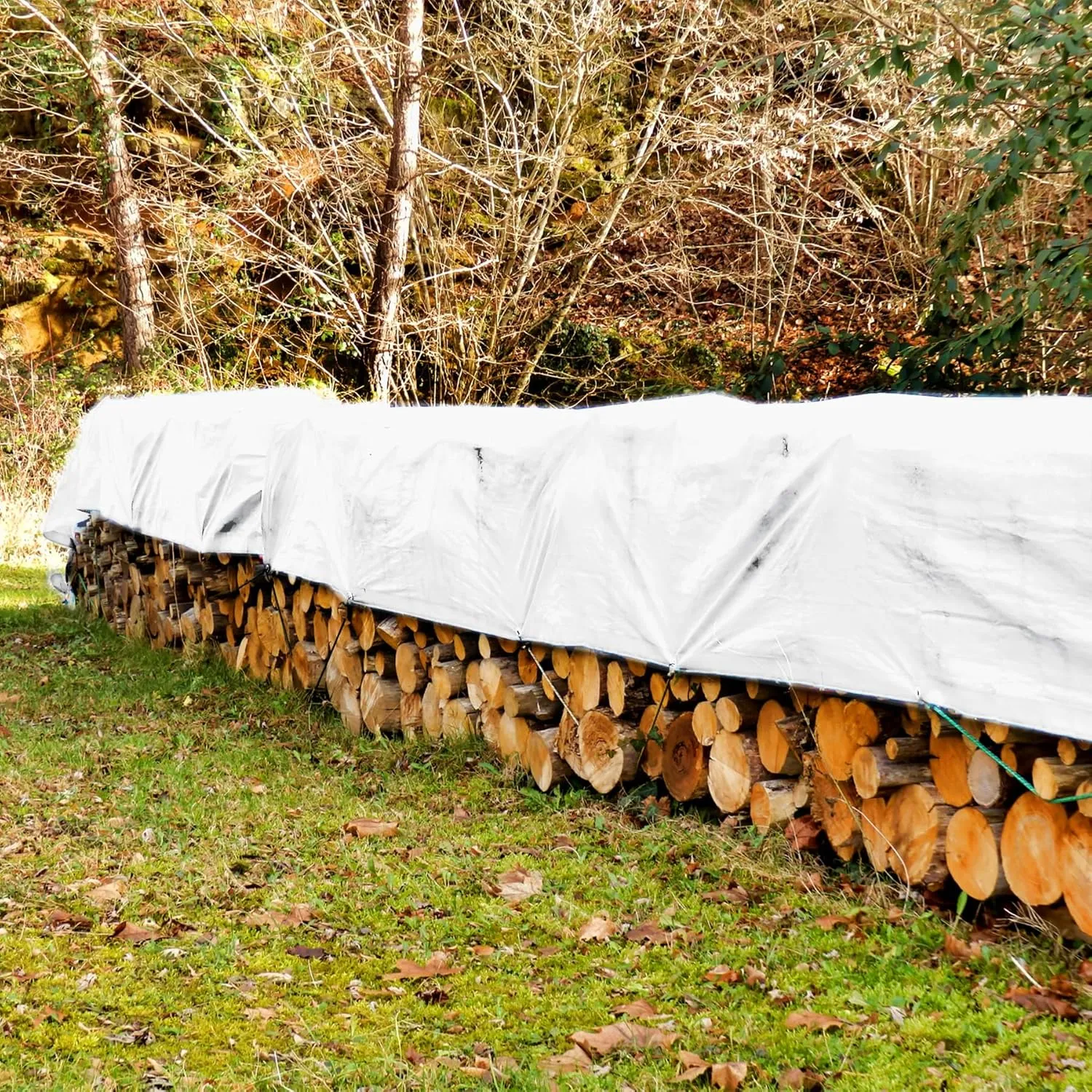 16 MIL Thick Ultra Heavy Duty White Tarp 10' x 16' (True Size) 3ply Waterproof 9.5 oz UV Protected Multipurpose Protective Cover Rain Tarpaulin