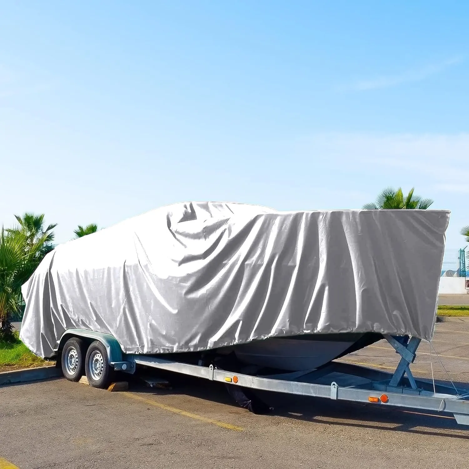 16 MIL Thick Ultra Heavy Duty White Tarp 10' x 16' (True Size) 3ply Waterproof 9.5 oz UV Protected Multipurpose Protective Cover Rain Tarpaulin