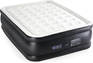 18" Queen Air Mattress with Built in Pump,Inflatable Mattress with Soft Flocked Top for Home,Floor Cushions for Adults,Sleeping Pad with a Carry Bag,Mattress Inflatable,660 Lbs (22“ Queen)