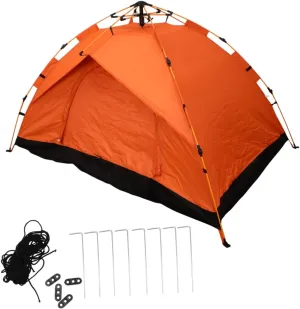 1Pc Automatic Foldable Oxford Cloth Tent for Travel and Camping Outdoor Gear with Easy Setup and Breathable Design Orange