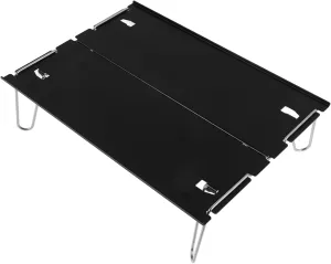 1pc Portable Folding Camping Table Lightweight Aluminum Alloy Design for Use Easy to up and Transport for Picnics Bbqs and Travel Black