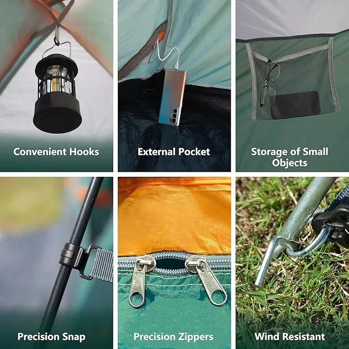 2-12 Person Tents for Camping Waterproof, Backpack Double Layer Camping Tents, Perfect Picnics, Fishing and Backyard Camping