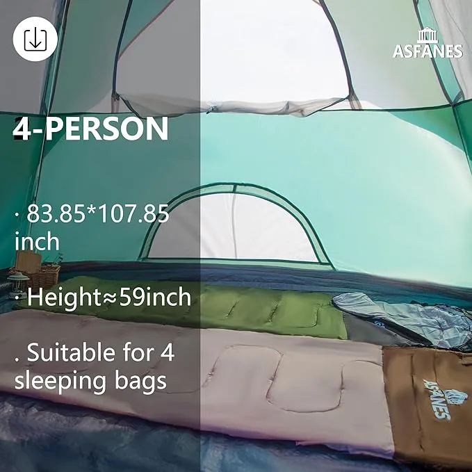2-12 Person Tents for Camping Waterproof, Backpack Double Layer Camping Tents, Perfect Picnics, Fishing and Backyard Camping