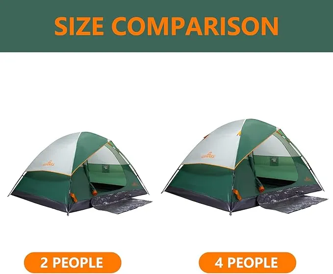 2-12 Person Tents for Camping Waterproof, Backpack Double Layer Camping Tents, Perfect Picnics, Fishing and Backyard Camping