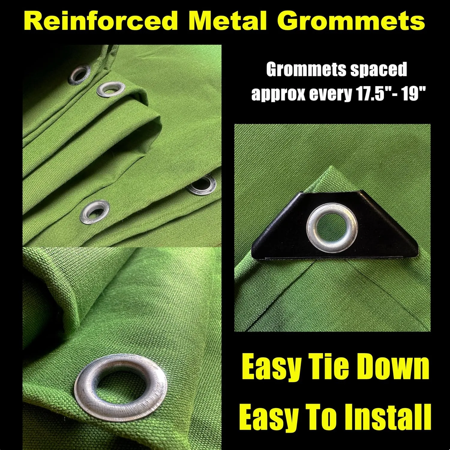 2 Pack Small Heavy Duty Canvas Tarp 3x5 Feet 16oz Water-Resistant Canvas Tarp with Grommets，Tear Resistant, Durable, Multipurpose Protective Green Cover for Camping, Tent, Car