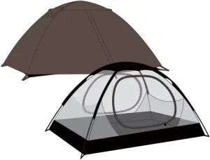 2 Person Chestnut Brown Dome Tent,Double Layer Protection for Backpacking & Camping