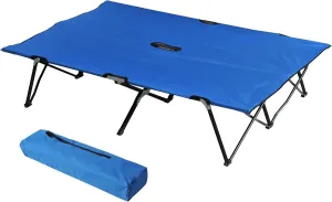 2 Person Folding Camping Cot - Heavy Duty Elevated Sleeping Cot & Bed for Adults, 50" Wide Camping Cot with Carry Bag, Outdoor Portable Cot for Hiking, Fishing & Beach