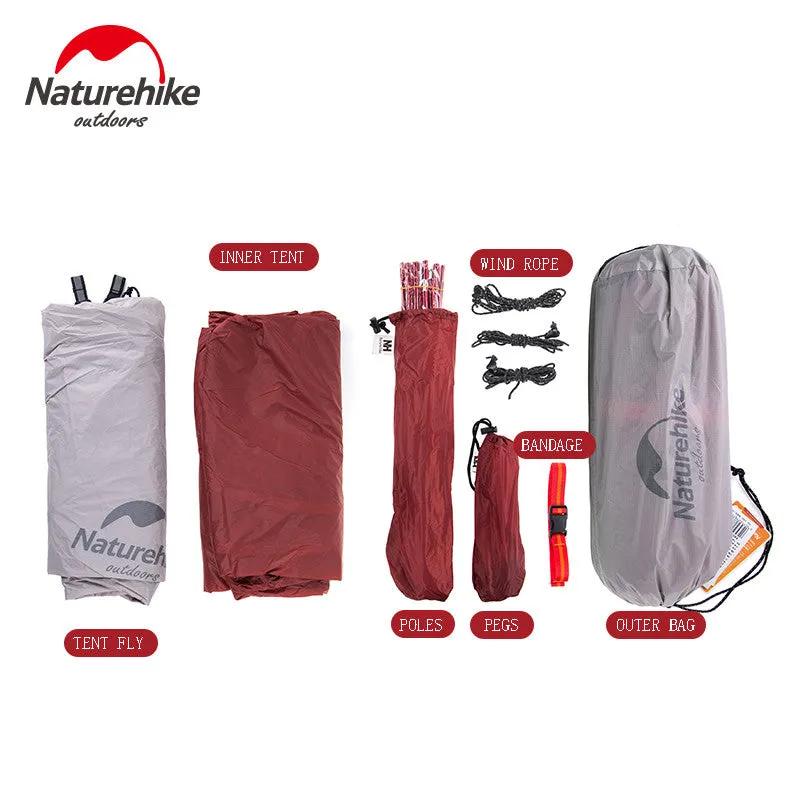 2 Person Tent 20D Silicone Fabric Tent Double-layer Camping Tent Lightweight 1.24kgon Mat