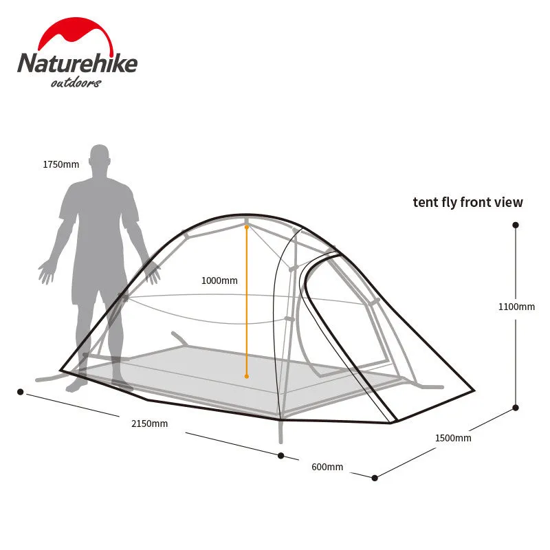 2 Person Tent 20D Silicone Fabric Tent Double-layer Camping Tent Lightweight 1.24kgon Mat
