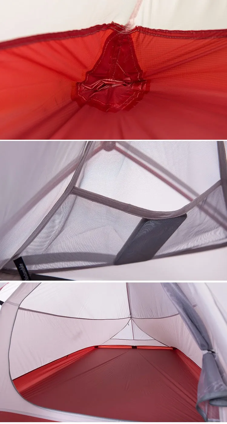 2 Person Tent 20D Silicone Fabric Tent Double-layer Camping Tent Lightweight 1.24kgon Mat
