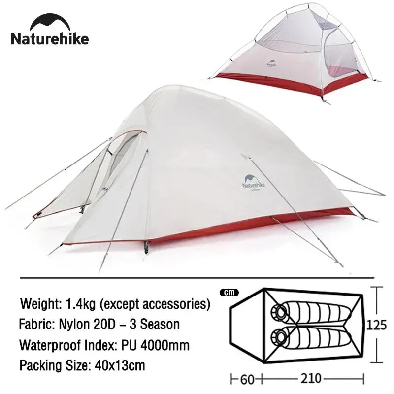 2 Person Ultralight Waterproof Camping Tent for Trekking and Backpacking