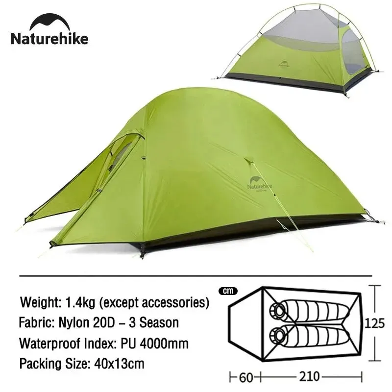 2 Person Ultralight Waterproof Camping Tent for Trekking and Backpacking